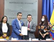 El convenio se firmó en el salón azul del Palacio de Carondelet.