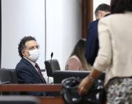 Audiencia de acción de protección del excontralor, Pablo Celi, en contra de la Fiscal General, Diana Salazar. Complejo Judicial Norte, en 2022.