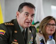 El director de la Policía de Colombia, general William Salamanca, habla durante una rueda de prensa este jueves en Bogotá (Colombia).