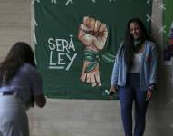 Feministas se reunieron en la Asamblea para rechazar el veto presidencial a la ley sobre el aborto.