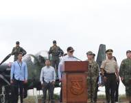 Daniel Noboa a su llegada al aeropuerto de Manta