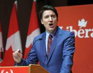 El primer ministro de Canadá, Justin Trudeau, habla a los donantes durante la Fiesta de Navidad del Club Laurier en el Museo Canadiense de Historia en Gatineau, Quebec, el 16 de diciembre de 2024.