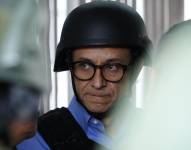 Quito, 20 de agosto de 2023. Christian Zurita, candidato presidencial del Movimiento Construye, durante el sufragio.