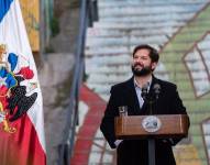 El presidente de Chile, Gabriel Boric, en un discurso.