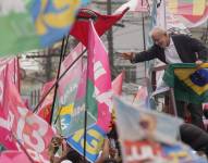 Luiz Inácio Lula da Silva, expresidente de Brasil, durante un acto proselitista.