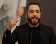 Fotografía de archivo del pasado 14 de enero del presidente de El Salvador, Nayib Bukele, durante una rueda de prensa en San Salvador (El Salvador).