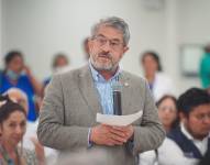 Ministro de Salud, José Ruales, durante la Rendición de Cuentas en Manabí.
