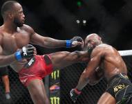 Momento exacto del nocaut de Edwards sobre Usman en el UFC 278.