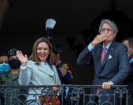 Imagen de archivo del presidente de Ecuador, Guillermo Lasso, junto a la primera dama, María de Lourdes Alcívar. EFE/ José Jácome