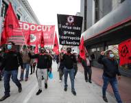 Miembros de organizaciones sindicales y movimientos sociales formaron parte de la marcha.
