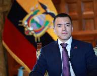 Daniel Noboa durante una entrevista con Univisión.