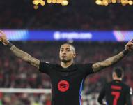 Raphinha anotó el gol de la victoria del FC Barcelona en la Champions League.