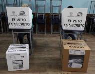 Imagen de una junta receptora de votos en Quito, en los comicios del 20 de agosto de 2023.