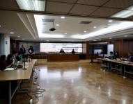 La diligencia se realiza en el edificio de la Corte Nacional de Justicia.