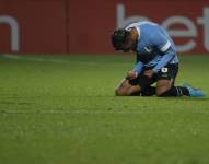 Luciano Rodríguez de Uruguay celebra al final hoy, de un partido de la fase final del Campeonato Sudamericano Sub'20 entre las selecciones de Uruguay y Paraguay, en el estadio Metropolitano de Techo, en Bogotá (Colombia). EFE/Carlos Ortega