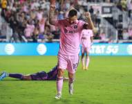 Lionel Messi celebra su octavo gol con el Inter Miami