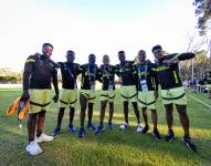 Jugadores de Liga de Quito en el entrenamiento previo a la final de la Copa Sudamericana