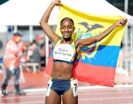 Kiara Rodríguez celebra su victoria en el Mundial de Paratletismo