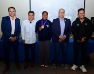 Juleisy Angulo en rueda de prensa tras su victoria en Tokio.