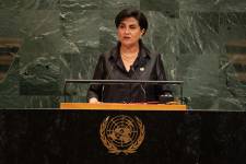 Fotografía de la ministra de Relaciones Exteriores y Movilidad Humana de Ecuador, Gabriela Sommerfeld.