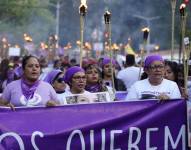 Marcha en conmemoración del primer aniversario del femicidio de María Belén Bernal.