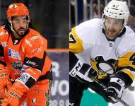 Matt Petgrave y Adam Johnson, durante un partido.