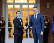 Imagen de Daniel Noboa con Pedro Sánchez en enero de 2024.