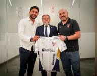 Jeison Medina, en su presentación como nuevo jugador de Liga de Quito
