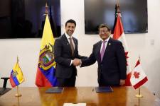 Ecuador suscribe declaración para acelerar firma de TLC con Canadá.
