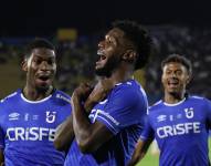 José Fajardo celebra el tercer tanto de la U Católica en la final de la Copa Ecuador ante Liga de Quito.