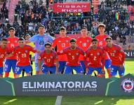 Jugadores de la selección de Chile previo al partido contra Bolivia por Eliminatorias
