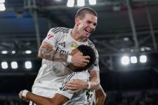 Franco Mastantuono, celebrando su triunfo.