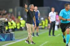 El entrenador del París Saint-Germain, Luis Enrique, en la final de la Supercopa de Europa contra el Tottenham