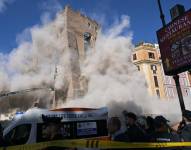 Segundo colapso de una parte de la torre medieval, Torre dei Conti, en el centro de Roma.