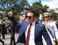 Foto de Daniel Noboa en los exteriores del Palacio de Carondelet el 26 de noviembre de2025.