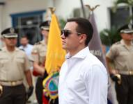 Imagen del presidente Daniel Noboa en una entrega de insumos a guías penintenciarios el 7 de agosto de 2025.