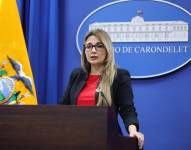 Carolina Jaramillo, vocera del Gobierno, en rueda de prensa el 6 de octubre.