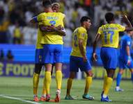 Cristiano Ronaldo y Anderson Talisca celebrando uno de los goles de Al Nassr