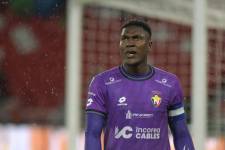 El portero David Cabezas en un partido con El Nacional por la LigaPro