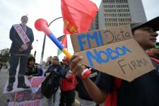 Imagen de una protesta en Quito el martes 16 de septiembre.