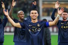 Cristiano Ronaldo celebra la victoria de su equipo el Al Nassr