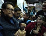 Imagen de Fernando Villavicencio, en un mitin politico realizado el 9 de agosto de 2023, unas horas antes de su asesinato.