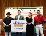 El presidente Daniel Noboa durante un evento en Ambato el 25 de septiembre.