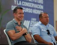 El presidente Daniel Noboa en un evento en Pasaje, El Oro.