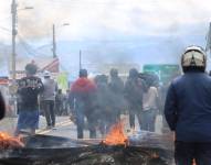 Tabacundo, incidentes entre manifestantes que apoyan al paro convocado por la Conaie.