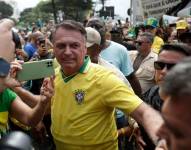 Jair Bolsonaro durante un mitin político.