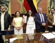 Imagen de Viviana Veloz tras ser posesionada como la nueva presidenta de la Asamblea Nacional.