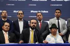 Imagen del 8 de septiembre. Patricio Maldonado, alcalde de Nabón, es aún reconocido por un grupo de alcaldes como presidente de la AME.