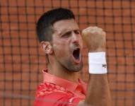 Novak Djokovic celebrando su triunfo y pase a la final.