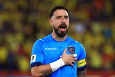 Hernán Galíndez en un partido con la selección de Ecuador por Eliminatorias